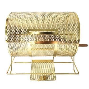 Imagem de Yuanhe Loteria giratória de tambor de bilhete de desenho de rifa banhada em latão deluxe (tamanho médio, comporta 5000 ingressos)