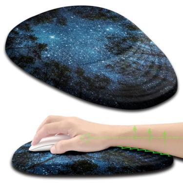 Imagem de Armanza Mouse pad suporte de pulso, mouse pad ergonômico com descanso de pulso, design de massagem de espuma de memória e base de poliuretano antiderrapante mousepads para alívio da dor, mesa,