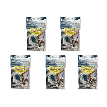 Imagem de Pacote com 5 capas de cartas Dragon Shield para bolso interno transparente tamanho padrão 100 unidades