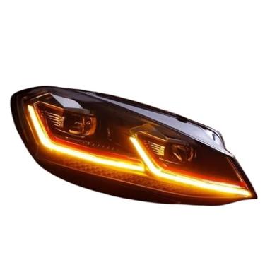 Imagem de Farol LED de estilo de carro compatível com VW Golf 7 Apto para MK7 Apto para Golf 7.5 R LINE Design DRL Hid Dynamic Signal Head Lamp Bi Xenon Beam Acessórios 2013-2020(Headlight 7,TSI Silver)
