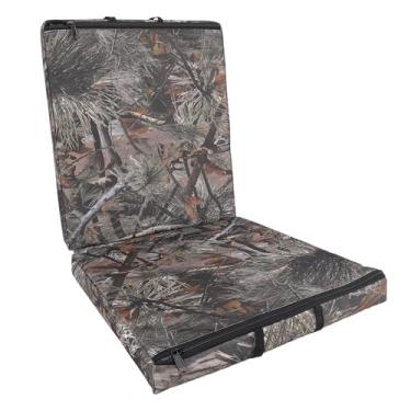 Imagem de Almofada de Assento do Suporte da árvore, Almofada Dobrável Confortável do Treestand da Camuflagem do Pinho do Enchimento para Caminhadas de Acampamento