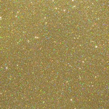 Imagem de 1 folha de vinil de transferência de calor com glitter de 30 x 50 cm (HTV), Gold Confetti, 1