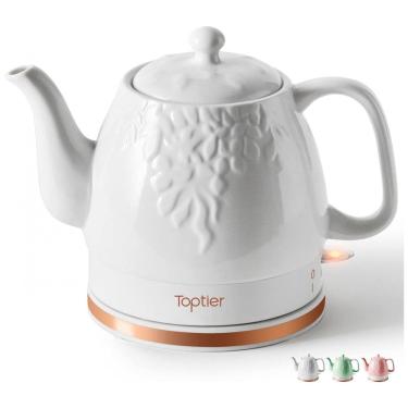 Imagem de Chaleira Elétrica 1 L com Desligamento Automático, 110V 1200W, Toptier, Branca
