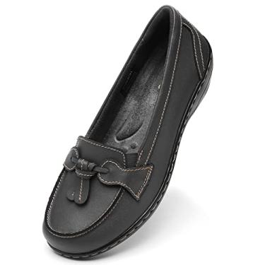 Imagem de Artisure Mocassins femininos clássicos de couro legítimo da Penny, modernos, com borla, mocassins confortáveis para dirigir, casuais, sem cadarço, Cinza carvão, 9