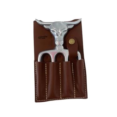 Imagem de Brazilian Flame garfo bad bull de alumínio 4 dentes com bainha de couro