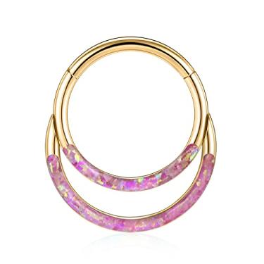 Imagem de AROWRO Brincos Helix Rook Double Open Stack Sleeper Brinco 316L Aço cirúrgico 16G 7 mm 8 mm 10 mm CZ Cartilagem Tragus Piercing Joia Septum Clicker, Metal, outro