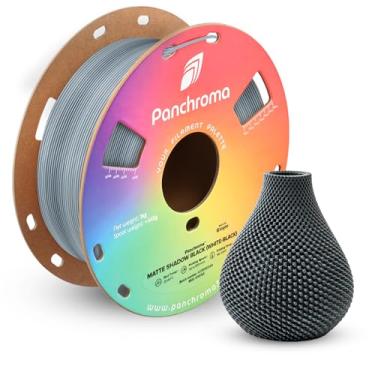 Imagem de Polymaker Filamento PLA fosco de duas cores Panchroma, preto fosco (branco-preto) filamento de impressão 3D de 1,75 mm, filamento PLA de impressora 3D, serve para a maioria das impressoras 3D FDM,