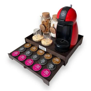 Imagem de Bandeja Porta 25 Cápsulas de Café Dolce Gusto Com Gaveta Embutida Deco