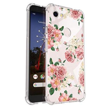 Imagem de Capa para celular Pixel 3a XL, Pixel 3 Lite XG com flores, Ueokeird Slim à prova de choque, estampa floral transparente, macia, flexível, TPU traseira para Google Pixel 3a XL, pink flower-pixel3A