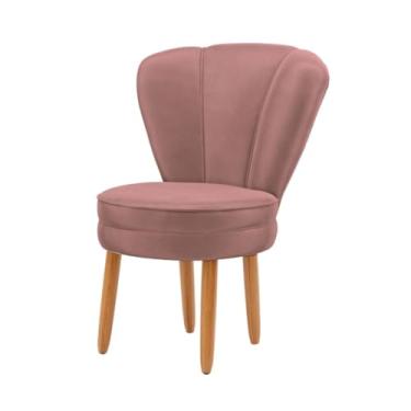 Imagem de Cadeira Poltrona para Recepção Tecido Veludo Decorativa MOBLAN decor (Rosa Escuro)