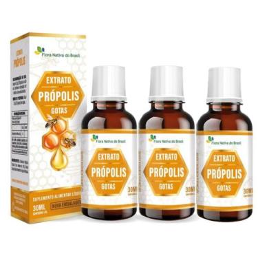 Imagem de Kit 3 Extrato de Própolis Gotas 30ml Flora Nativa