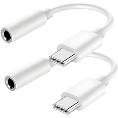 Imagem de Adaptador de fone de ouvido USB-C para áudio de 3,5 mm, pacote com 2 cabos USB C para auxiliar de áudio fêmea compatível com iPhone 16 15 Plus Pro Max Samsung Galaxy S24 S23 S22 S21 Ultra Pixel iPad