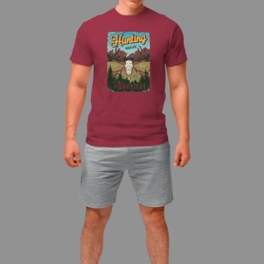 Imagem de Camisetas Básica Masculina Moda De Country confortável Gola Redonda - 