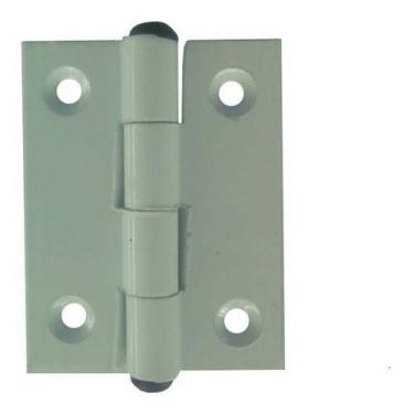 Imagem de Dobradiça Porta Portinhola Pequena Alumínio 50x40 - 3 Pçs - KMP, Branc