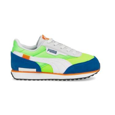 Imagem de PUMA Tênis infantil unissex Future Rider, Puma branco efervescente Lime-puma Royal, 2 Little Kid