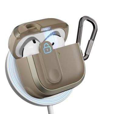 Imagem de MAGEASY Capa projetada para AirPods 4 – Capa robusta para AirPods 4 com trava | Funciona com cabo e carregamento sem fio (apenas AirPods 4 com carregamento ANC sem fio) | Inclui mosquetão - Odyssey