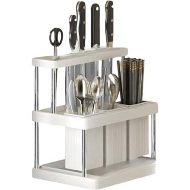 Imagem de Porta-utensílios que economizam espaço com bandeja removível para coleta de água, organizador e escorredor de cortadores de cozinha, vários designs e cores (B)