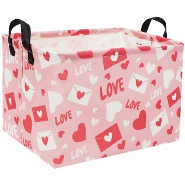 Imagem de TIBAOLOVER Cesta Retangular Rosa, Cesta De Coração, Cesta Para Bebês Meninas, Cesta De Presente De Dia Dos Namorados, Organizador De Brinquedos Infantis, Prateleira, Cesta De Livros, Decoração De Qu