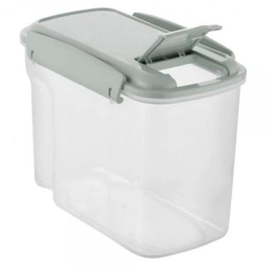 Imagem de Pote Trava Quadrado Retangular de Plastico 1300ML - Clink, Verde Água