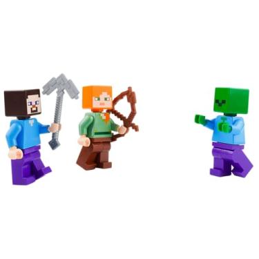 Imagem de LEGO Pacote combo Minecraft - Steve, Alex, e Zombie Minifigures