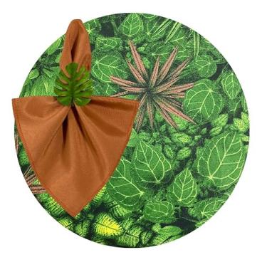 Imagem de Kit Sousplat Suplá Completo Mesa Posta com Guardanapos e Pg Decorativo 6 Lugares (JARDIM VERTICAL 01 - GUARDANAPO TERRACOTA - PG COSTELA NOVO)