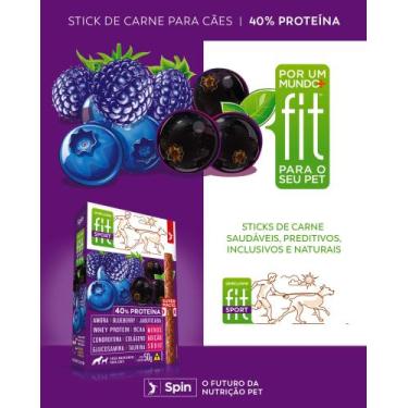 Imagem de Petisco Saudável Spin Fit Blueberry  Bifinho Para Adestramento Cães Na