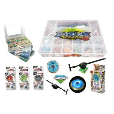 Imagem de Kit 3 Beyblade Pião de Led Metal Fusion + 3 Lançadores + Maleta - Lian