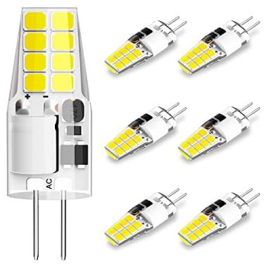 Imagem de Lâmpada LED G4 T3 JC Bi-Pin Base 3W AC/DC 12V Luz Diurna Branca 6000K 20W-25W Substituição de lâmpada halógena para luz de disco sob gabinete, lustre, RV, iluminação de paisagem (pacote com 6)