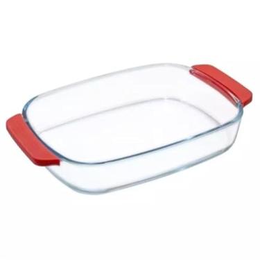 Imagem de Travessa Refratária Retangular de Vidro 2,7 Litros com Alça em Silicone (1)