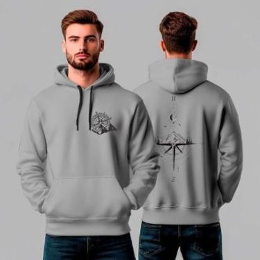 Imagem de Moletom Canguru Estampado Rosa Dos Ventos REF1285-Masculino