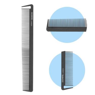 Imagem de Pente de Cabelo Barbeiro Cabelereiro Profissional Fino Carbono Mecha M