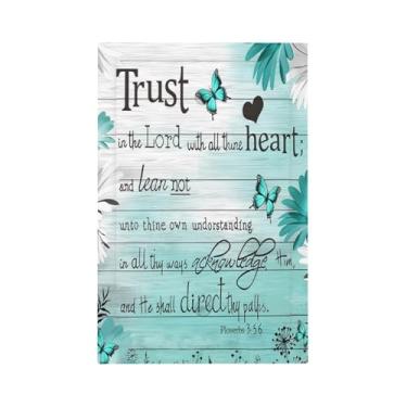 Imagem de Aqua/Teal Butterfly Daisy Tulip Quote 1 Gang Light Switch Cover No Decive Placa de parede em branco decorativa para banheiro, casa, sala de estar, quarto, painel de arte decorado