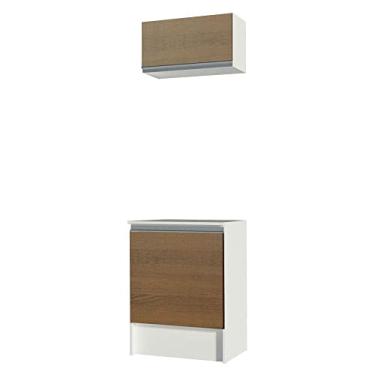 Imagem de Kit Área de Serviço Madesa Topazio 60 cm com Armário e Balcão - Branco/Rustic