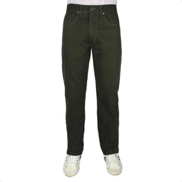Imagem de Calça Sarja Masculina Tradicional - R7, 40, Verde