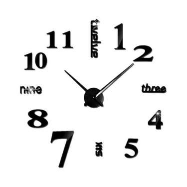 Imagem de Relógio de Parede Moderno 3D DIY - Quartzo, Acrílico e Espelho - Decor