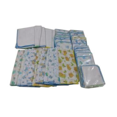 Imagem de Kit 30 Fraldas De Boca e 15 Fralda de pano para menino - Dugu