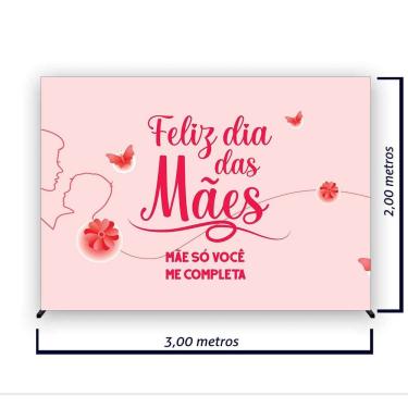 Imagem de Painel de Festa Retangular Dia das Mães 3,00x2,00 metros - Fera Print