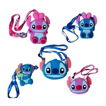 Imagem de Mini Bolsa Infantil Transversal Ajustável Silicone - Cabeça Rosa