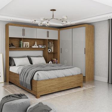 Imagem de Quarto Modulado Casal 6 Portas com Cama Belém Carioca Móveis