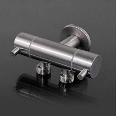 Imagem de CUTPOIY Torneira bidê de aço inoxidável apenas válvula de canto de vaso sanitário de água fria cabeça de chuveiro higiênica portátil bidê de chuveiro, conjunto 4 (torneira para máquina de lavar)