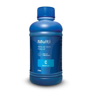 Imagem de Refil de Tinta para Cartucho Impressoras HP 250ml Ciano Multi - RF010 RF010