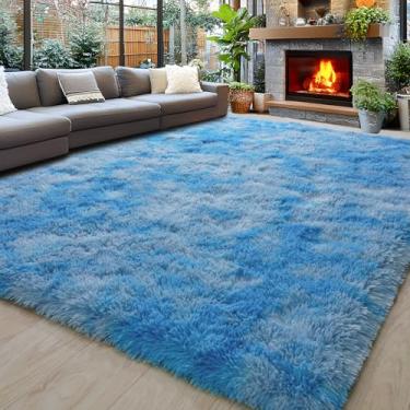 Imagem de Tapetes de área 22 x 30,5 cm para sala de estar, tapetes macios e macios para quarto, tapete grande e peludo antiderrapante para adolescentes, meninas e meninos, quarto de crianças, decoração de casa