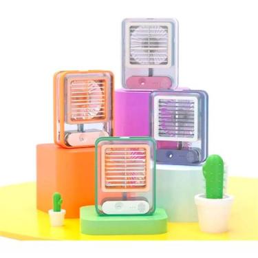 Imagem de Mini Ventilador Refrigerador Umidificador De Ar Com Luz Led - Desert E