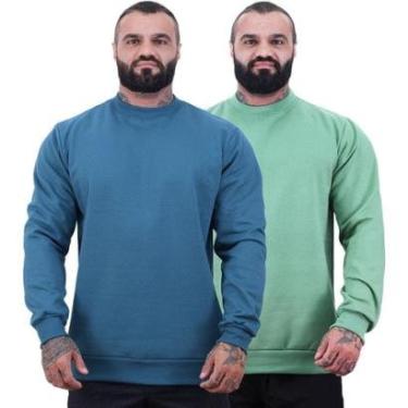 Imagem de Kit 2 Blusa de Frio Moletom Basic MXD Conceito Sem Capuz Lisas-Masculino