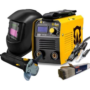 Imagem de Maquina De Solda Inversora 120a + Mascara + Esmerilhadeira - The Black