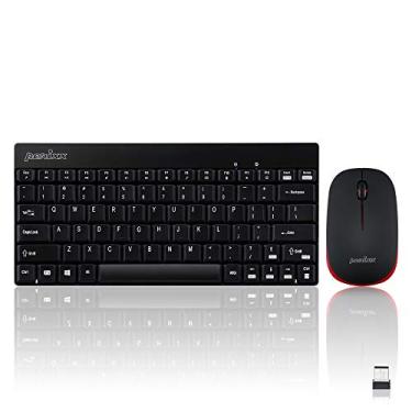Imagem de Mini teclado e mouse combo sem fio, Preto, Black