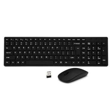 Imagem de Kit Teclado e Mouse Sem Fio, Conex?o USB 2.4GHz, Preto, Design Ergon?mico, Alcance 10m, Ideal para PC, Notebook, Smart TV e Escrit?rio, Leve e Pr?tico