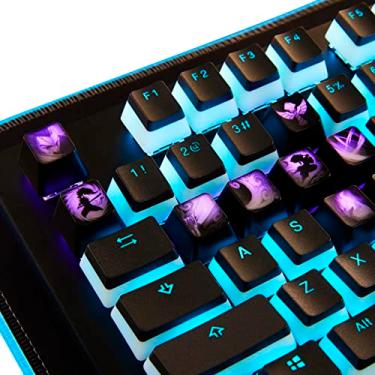 Imagem de League of Legends Custom Keycaps (Champion Sona) - Laser Engraved with Each Champion's Portrait, Passive, and Skills. Fit with Any Mechanical Keyboard. League of Legends Gift for Gamers
