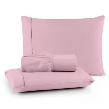 Imagem de Roupa de Cama Lençol Casal 200 Fios Algodão 3 Peças em Ponto Palito An