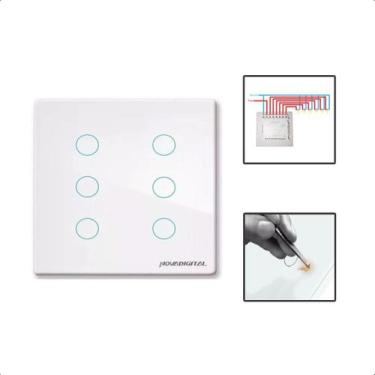 Imagem de Interruptor Zigbee 6 Botões Inteligente 4X4 Touch - Branco - Nova digi